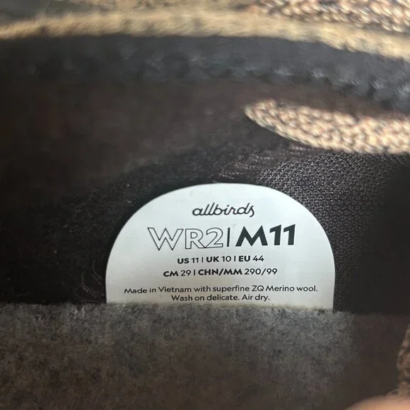 Allbirds Wool Runner Sneakers Neutral Earth Tone Minimalist, Men's US 11 / EU 44